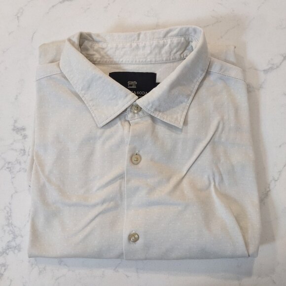 Scotch And Soda Shirt Men's Sz S Ivory Slim Fit Occasion Button Down All Cotton - Picture 16 of 16